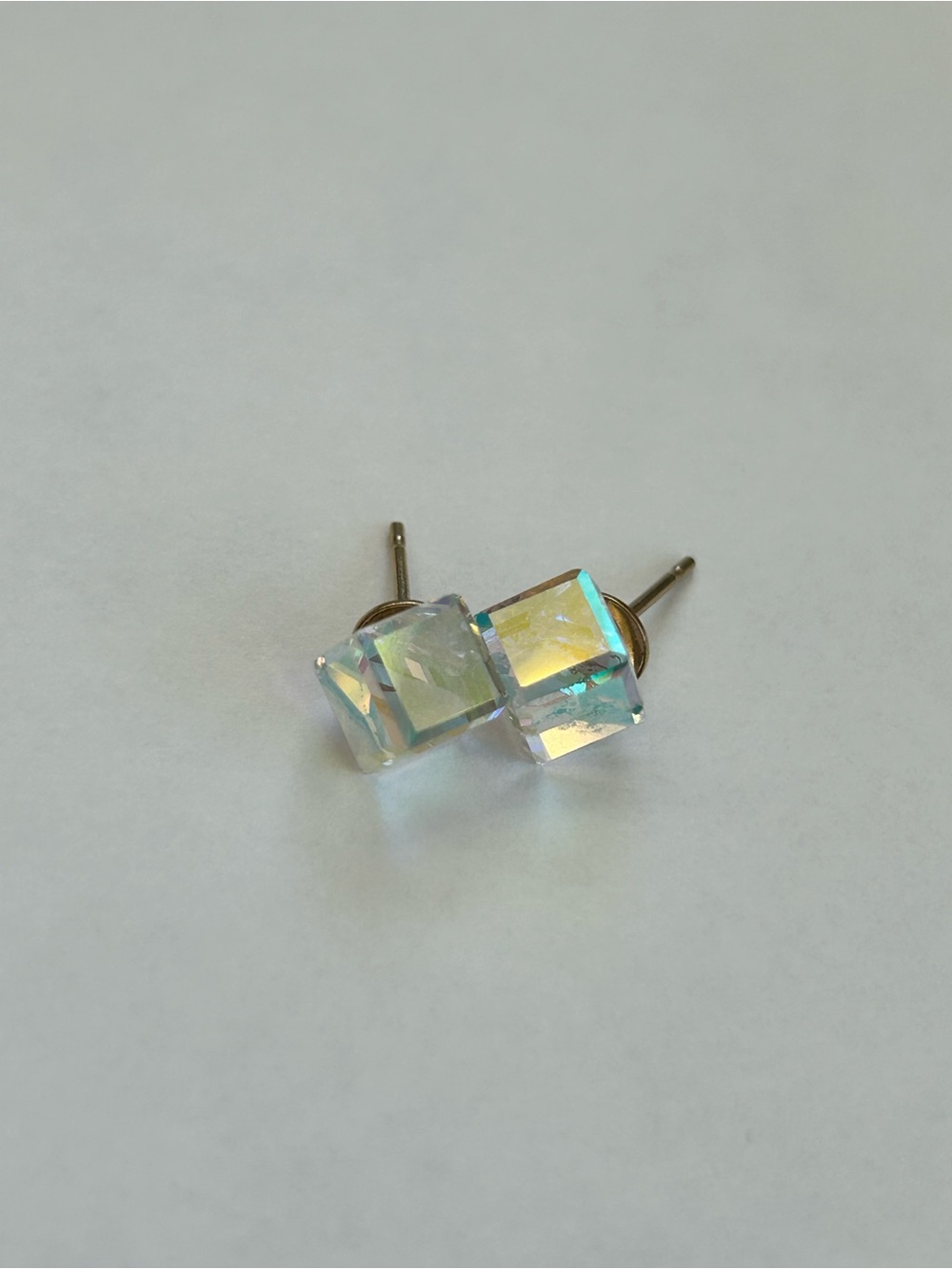 Aurora Cube Crystal Stud Earrings